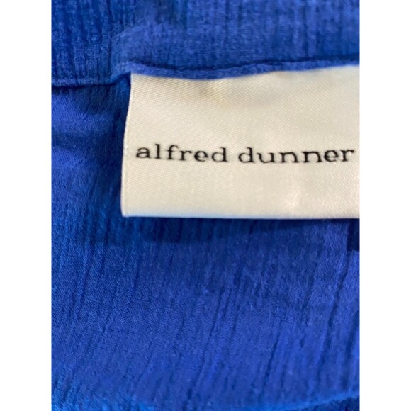 Alfred Dunner Women's Plus Sz 18 Blue Cotton Embroidered Embellished V-Neck Top - Picture 8 of 12